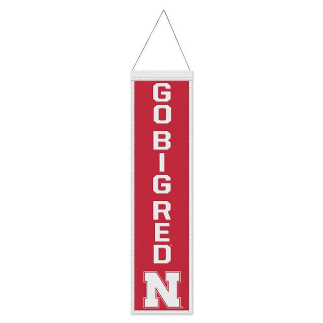 Nebraska Cornhuskers SLOGAN Wool Banner 8" x 32"