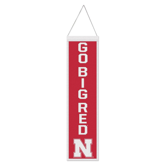 Nebraska Cornhuskers Banner Wool 8x32 Heritage Slogan Design