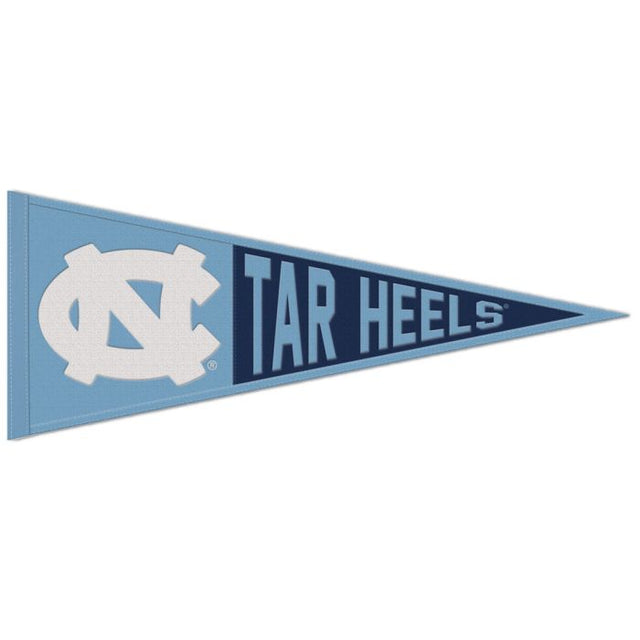 Banderín de lana de los Tar Heels de Carolina del Norte, 13" x 32"