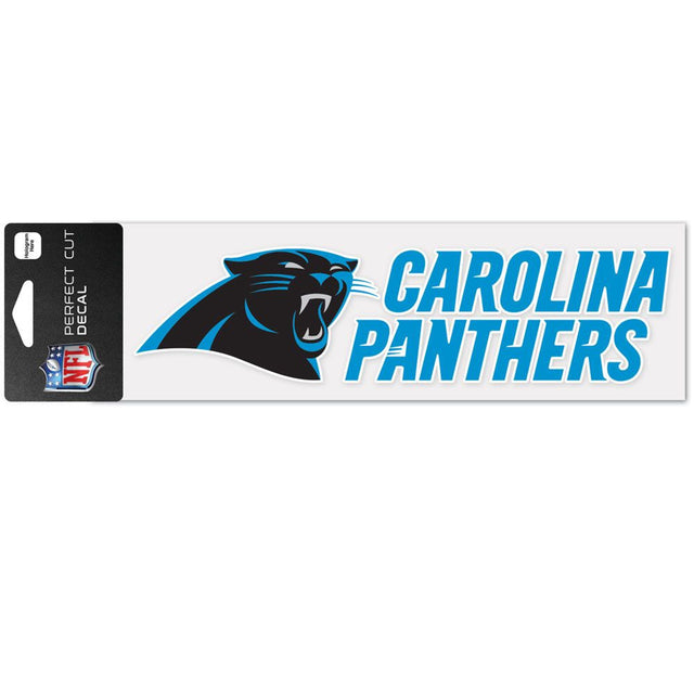 Calcomanía de los Carolina Panthers de 3 x 10 pulgadas con corte perfecto y marca denominativa en color