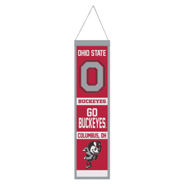 Ohio State Buckeyes EVOLUTION Wool Banner 8" x 32"