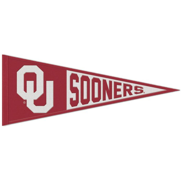 Banderín de lana de los Oklahoma Sooners Primary de 13" x 32"