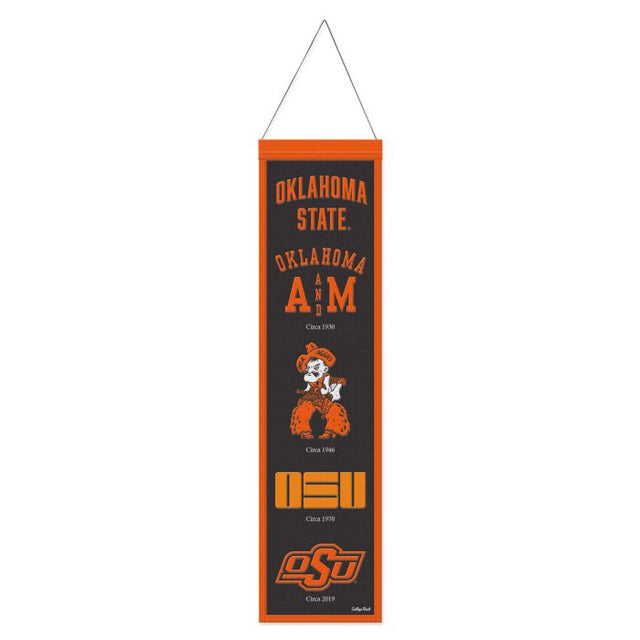 Bandera de lana de los Oklahoma State Cowboys/College Vault Evolution de 8" x 32"