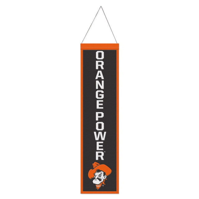 Oklahoma State Cowboys Banner Wool 8x32 Heritage Slogan Design