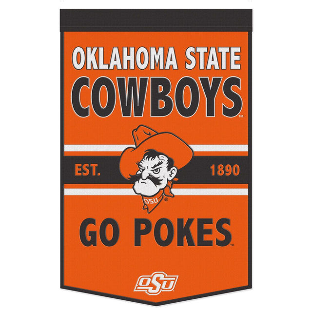 Estandarte de lana de los Oklahoma State Cowboys de 24 x 38 pulgadas con diseño de eslogan Dynasty