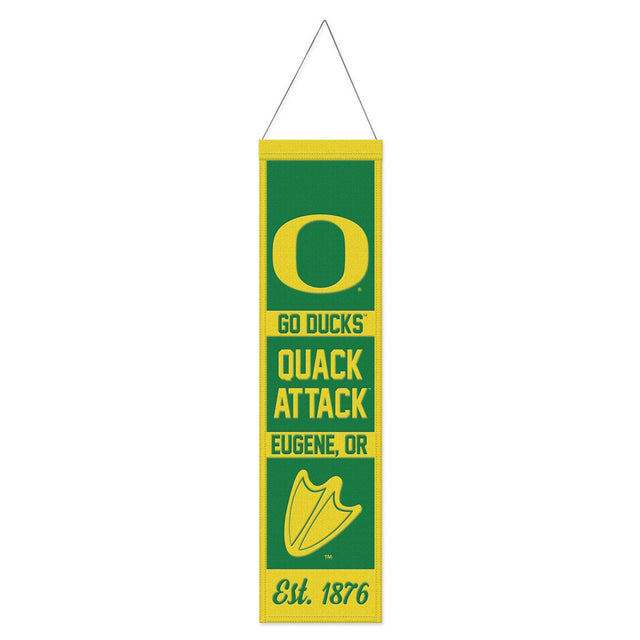 Estandarte de lana de los Oregon Ducks de 8 x 32 pulgadas, Heritage Evolution Design