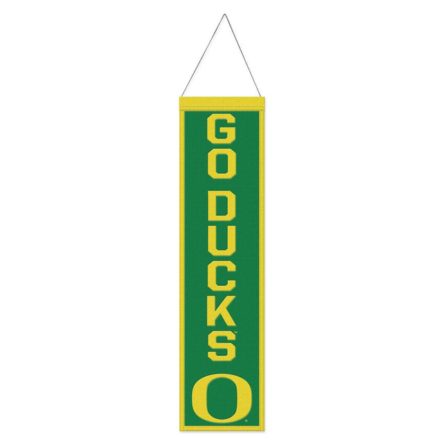 Estandarte de lana de los Oregon Ducks de 8 x 32 pulgadas con diseño de eslogan tradicional