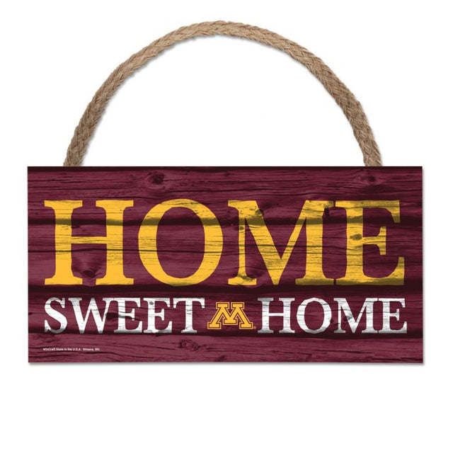 Minnesota Golden Gophers Wood Sign w/Rope 5" x 10"