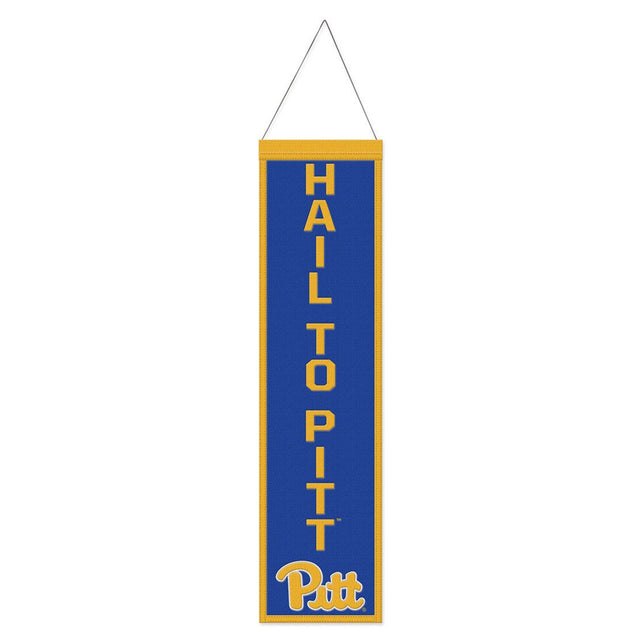 Pancarta de lana de los Pittsburgh Panthers de 8 x 32 pulgadas con diseño de eslogan tradicional