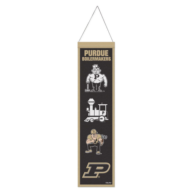 Pancarta de lana de los Purdue Boilermakers de 8 x 32 pulgadas con diseño Heritage Evolution