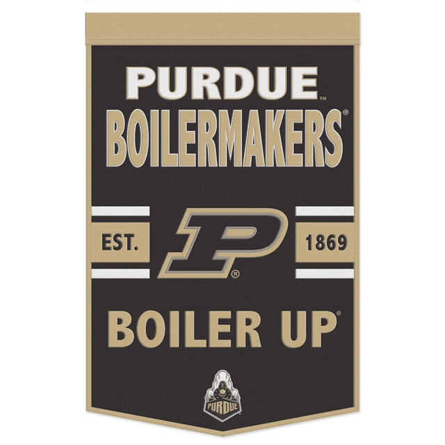 Pancarta de lana de los Purdue Boilermakers de 24 x 38 con diseño de eslogan Dynasty