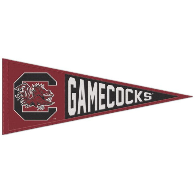 Banderín de lana principal de los Gamecocks de Carolina del Sur, 13" x 32"