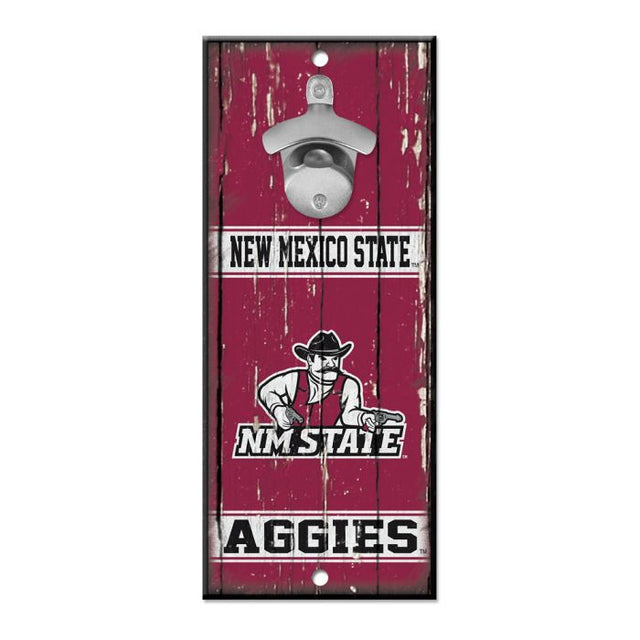 New Mexico State Aggies Bottle Opener Sign 5x11