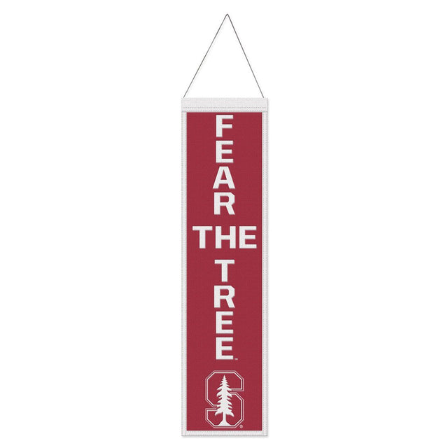 Stanford Cardinal Banner Wool 8x32 Heritage Slogan Design