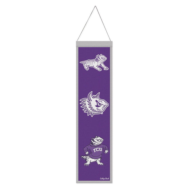 TCU Horned Frogs Banner Wool 8x32 Heritage Evolution Design