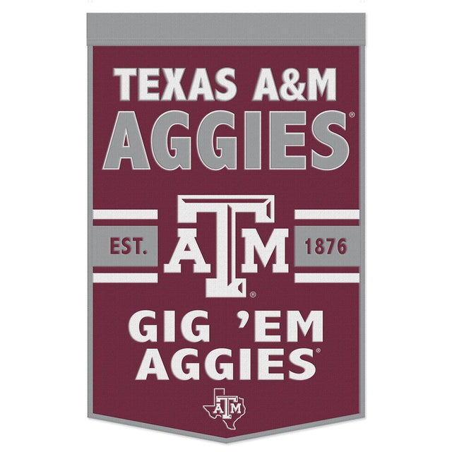 Bandera de lana de los Texas A&amp;M Aggies de 24 x 38 con diseño de eslogan Dynasty