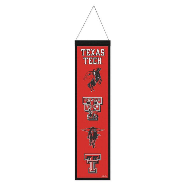 Bandera de lana de Texas Tech Red Raiders/College Vault Evolution de 8" x 32"