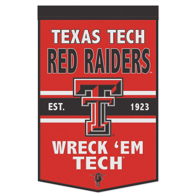 Estandarte de lana de los Texas Tech Red Raiders de 24 x 38 con diseño de eslogan Dynasty