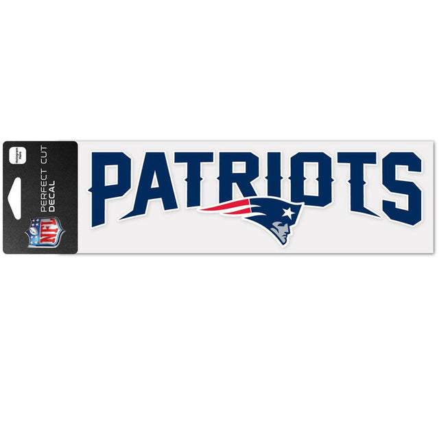 New England Patriots Decal 3x10 Perfect Cut Wordmark Color