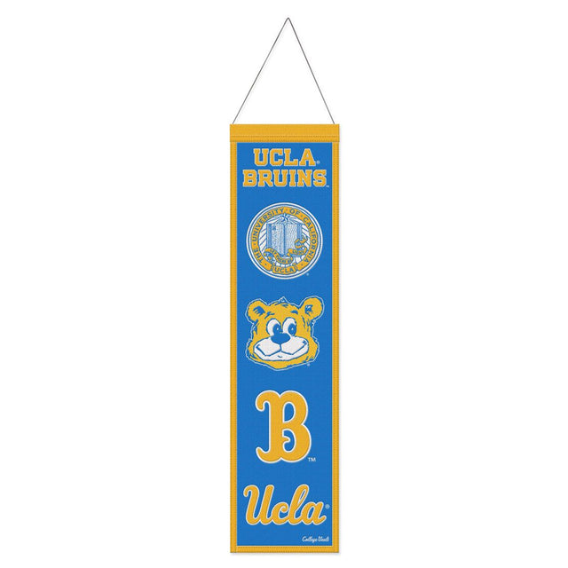 Pancarta de lana de los Bruins de UCLA, 8 x 32, diseño Heritage Evolution