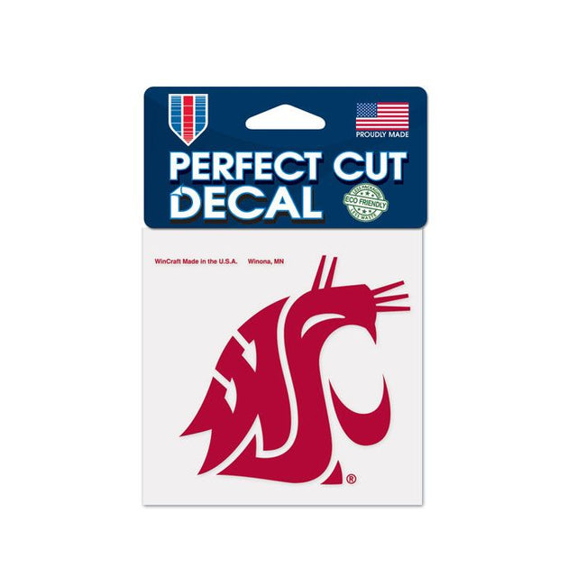 Calcomanía de color de corte perfecto de los Washington State Cougars de 4" x 4"