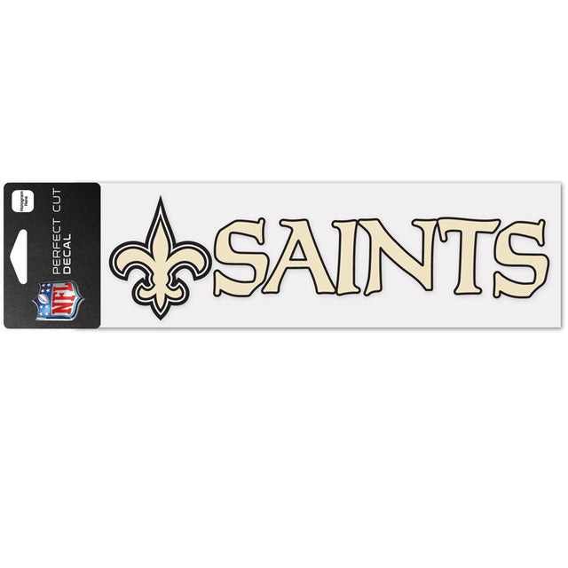 Calcomanía de los New Orleans Saints de 3 x 10 pulgadas con corte perfecto y marca denominativa en color