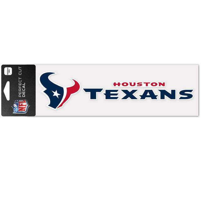 Calcomanía de los Houston Texans de 3 x 10 pulgadas con corte perfecto y marca denominativa en color