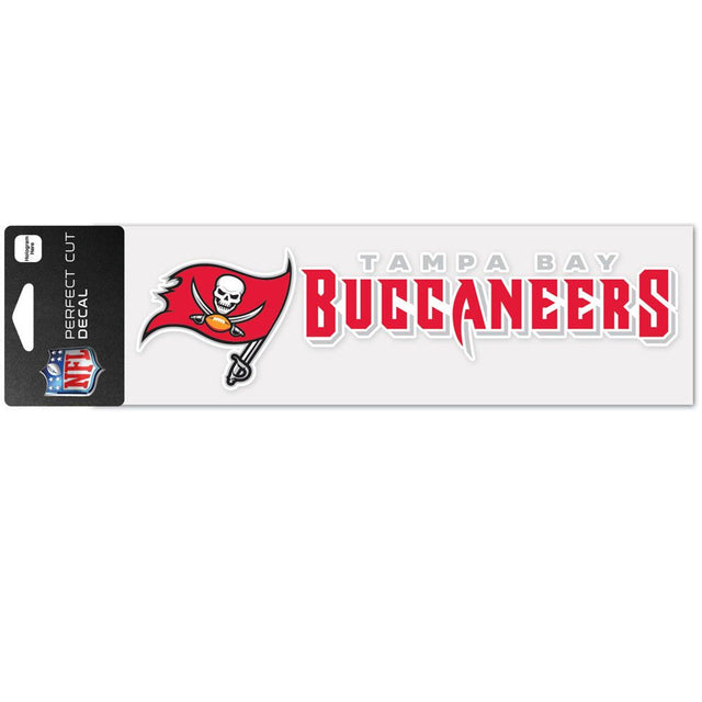 Calcomanía de los Tampa Bay Buccaneers, 3 x 10, corte perfecto, marca denominativa, color