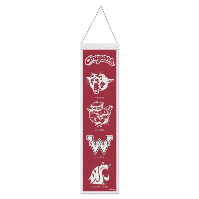 Estandarte de lana de los Washington State Cougars/College Vault Evolution de 8" x 32"