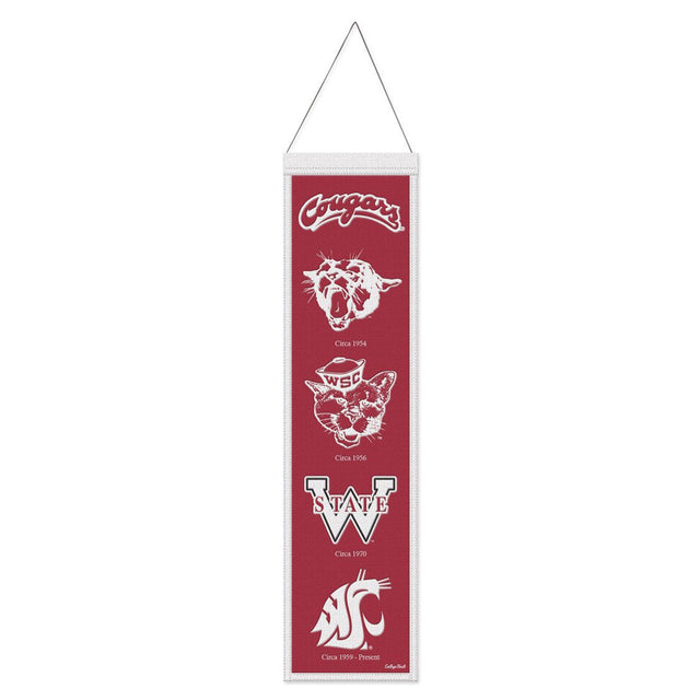 Washington State Cougars Banner Wool 8x32 Heritage Evolution Design