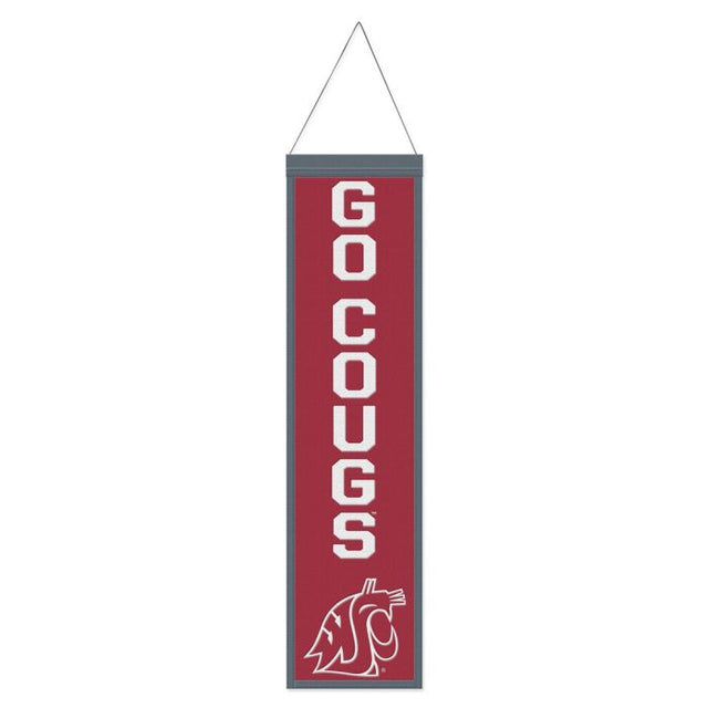 Estandarte de lana con el lema de los Washington State Cougars, 8" x 32"