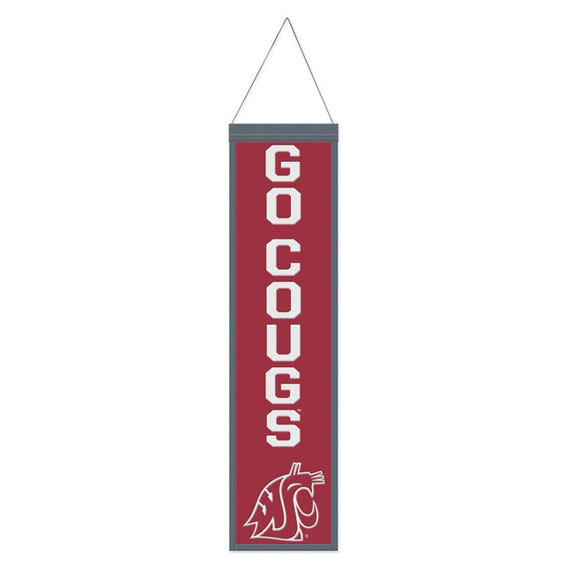 Washington State Cougars Banner Wool 8x32 Heritage Slogan Design