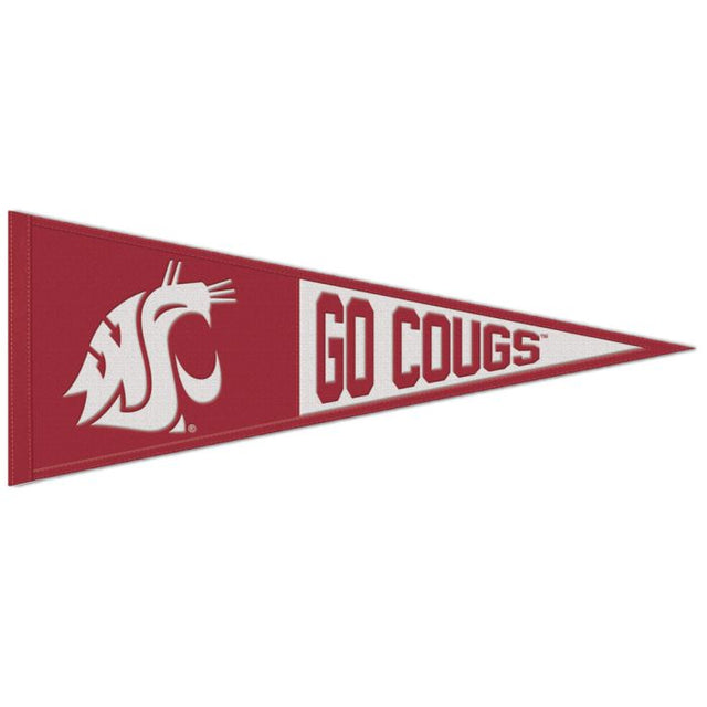 Banderín de lana con el eslogan de los Washington State Cougars, 13" x 32"