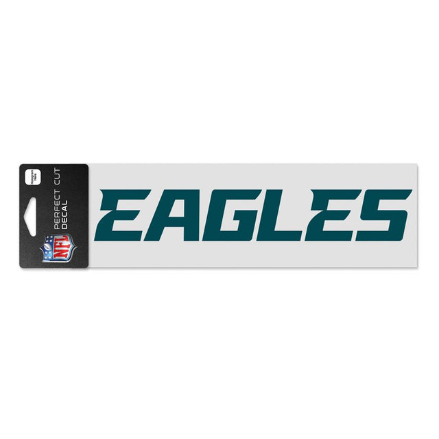 Calcomanía de los Philadelphia Eagles de 3 x 10 pulgadas con corte perfecto y marca denominativa en color