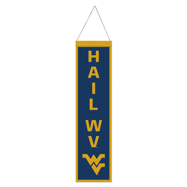 West Virginia Mountaineers Banner Wool 8x32 Heritage Slogan Design