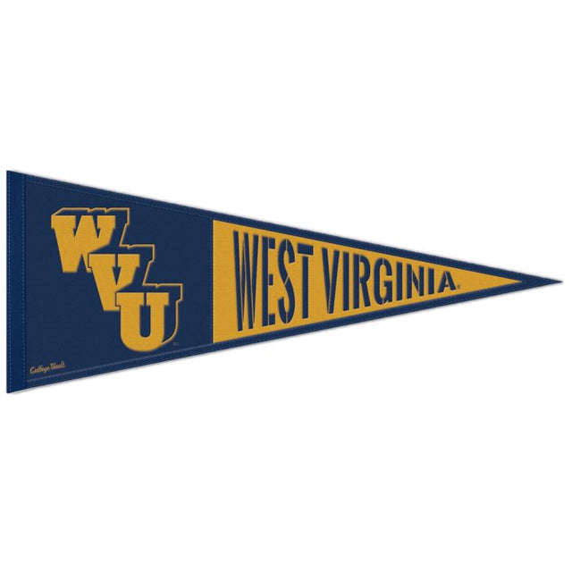 Banderín de lana retro de los West Virginia Mountaineers/College Vault de 13" x 32"