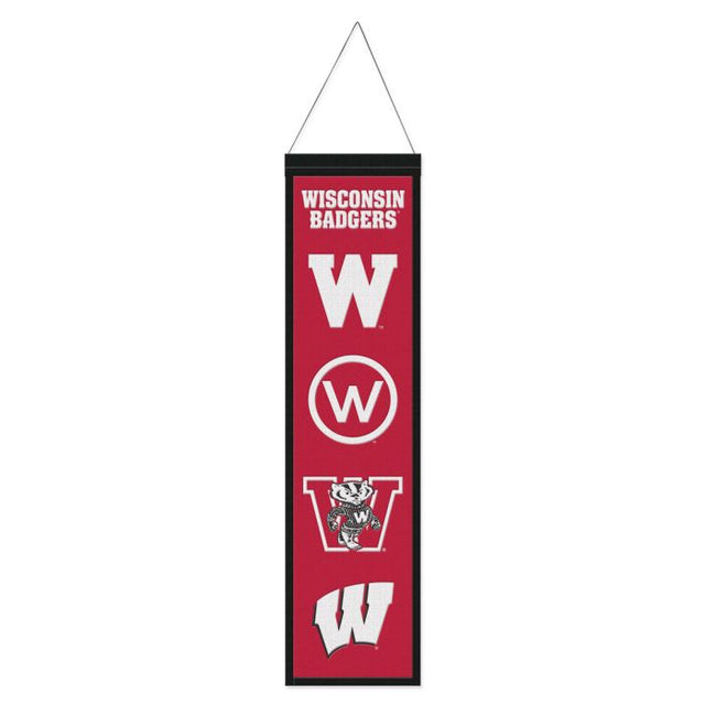 Wisconsin Badgers Evolution Wool Banner 8" x 32"