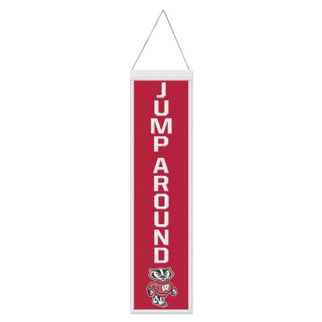 Wisconsin Badgers Wool Banner 8" x 32"