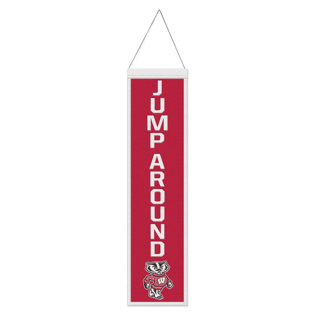 Wisconsin Badgers Banner Wool 8x32 Heritage Slogan Design