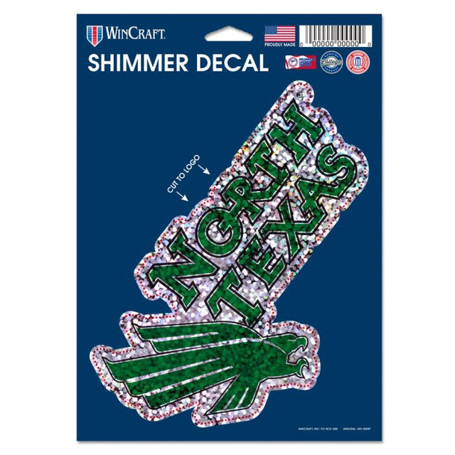 North Texas Mean Green Shimmer Decals 5" x 7"