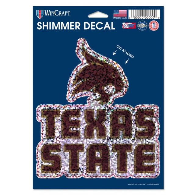 Texas State Bobcats Shimmer Decals 5" x 7"