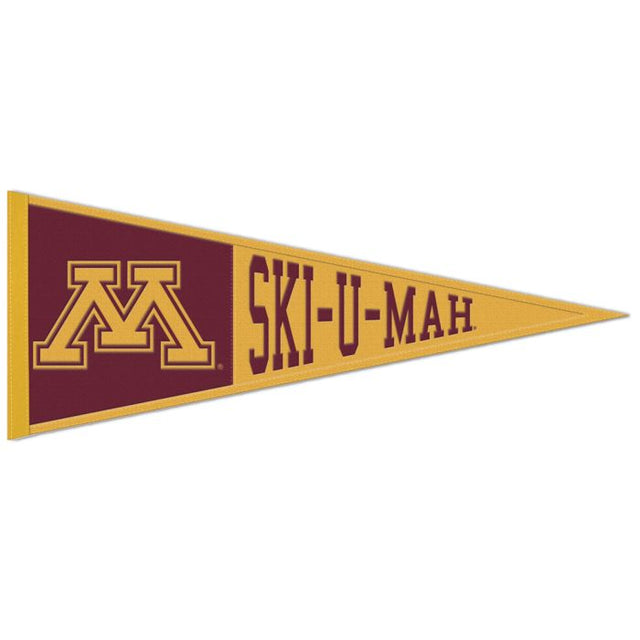 Banderín de lana con lema de Minnesota Golden Gophers, 13" x 32"