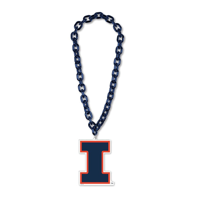 Collar con cadena de abanico grande de Illinois Fighting Illini