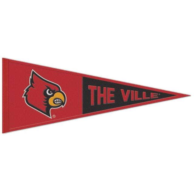 Banderín de lana con lema de los Louisville Cardinals, 13" x 32"