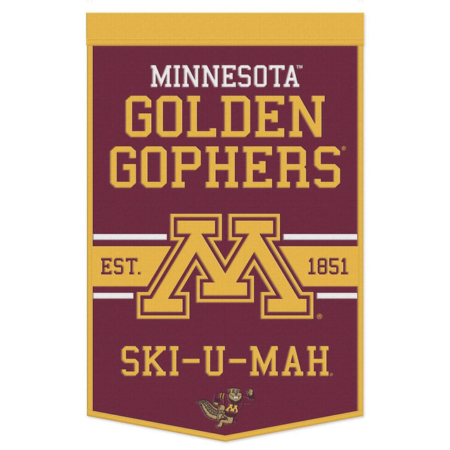 Estandarte de lana de Minnesota Golden Gophers de 24 x 38 con diseño de eslogan Dynasty