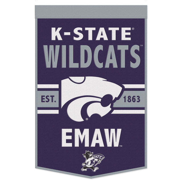 Estandarte de lana de los Kansas State Wildcats de 24 x 38 con diseño de eslogan Dynasty