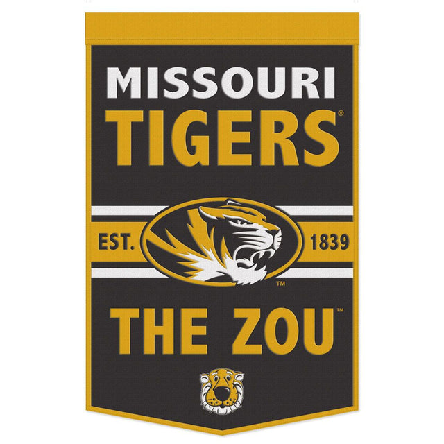 Estandarte de lana de los Missouri Tigers de 24 x 38 pulgadas con diseño de eslogan Dynasty