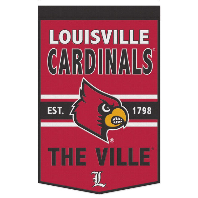 Estandarte de lana de los Louisville Cardinals de 24 x 38 con diseño de eslogan Dynasty