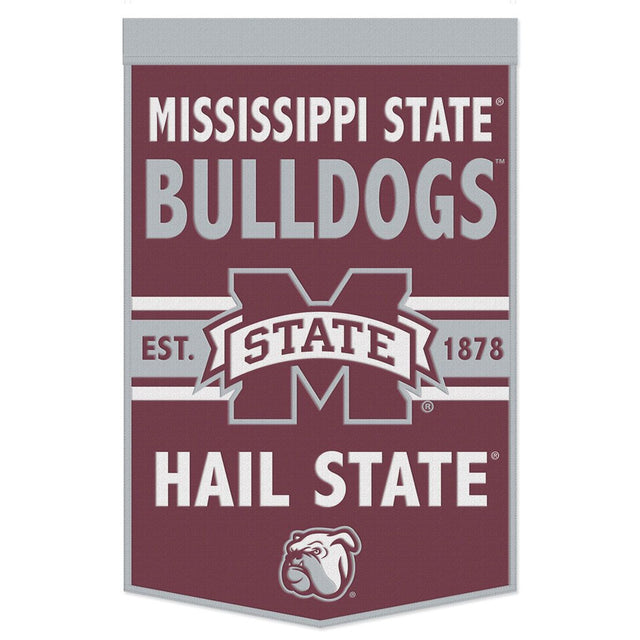 Bandera de lana de los Mississippi State Bulldogs de 24 x 38 pulgadas con diseño de eslogan Dynasty