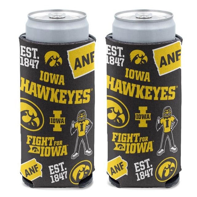 Enfriador de latas delgado de 12 oz de Iowa Hawkeyes